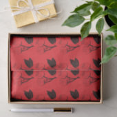 Papier Mousseline Cerises noires en rouge (Cadeau)