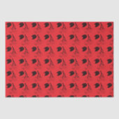 Papier Mousseline Cerises noires en rouge (Recto)