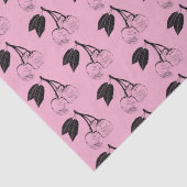 Papier Mousseline Cerises noires sur PInk (Détail)