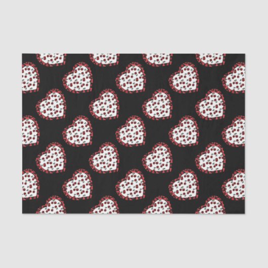Papier Mousseline Cerises RAB Empreinte de léopard Heart Rockabilly (Recto)
