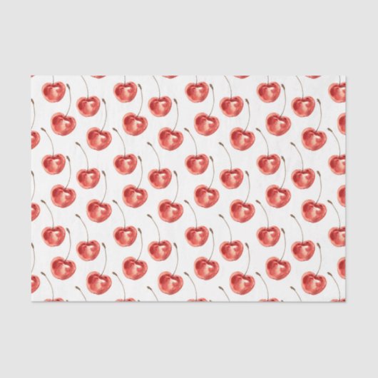 Papier Mousseline Cerises rouges (Design 18 Red Series) (Recto)