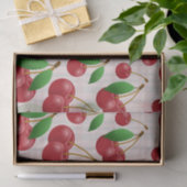 Papier Mousseline cerises rouges sucrées sur plaid pastel (Cadeau)