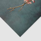 Papier Mousseline Cerisier rose Fleur Arbre Branche Turquoise Ciel v (Détail)