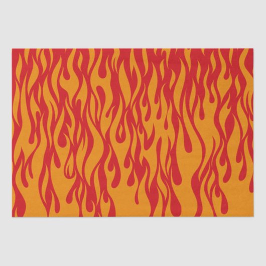 Papier Mousseline C'est Lit Fun Rouge & Orange Flames Motif (Recto)