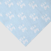 Papier Mousseline C'est un cadeau de baby shower blanc bleu clair (Détail)