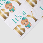 Papier Mousseline C'est un garçon baby shower Dinosaure papier envel (Détail)