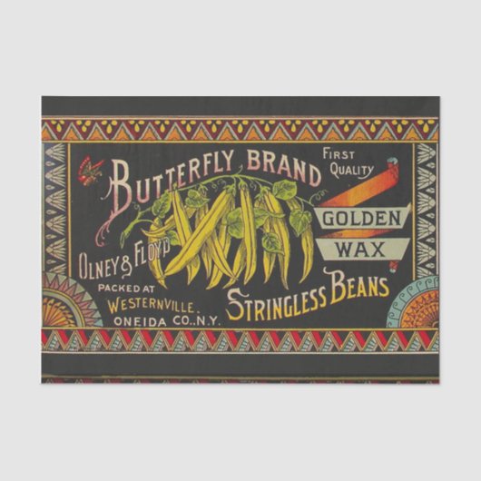 Papier Mousseline Chaîne Étiquette de haricot Vegetable Pays (Recto)