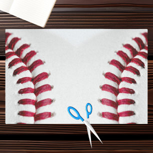 Papier Mousseline Chaînes de dentelle rouge de baseball blanc