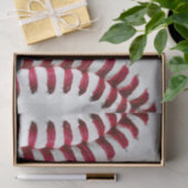 Papier Mousseline Chaînes de dentelle rouge de baseball blanc (Cadeau)