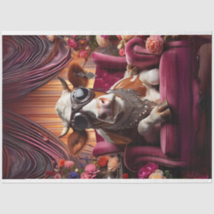 Papier Mousseline Chaise rose assise de vache de l'Ouest Découpage