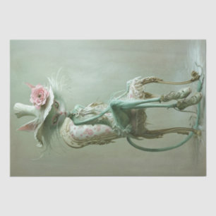 Papier Mousseline Chaise Vintage Chat Vert De Sage De Découpage Comp