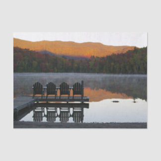Papier Mousseline Chaises Adirondack Heart Lake Fall