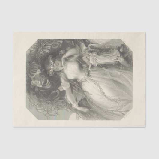 Papier Mousseline Chakespeare noir et blanc de Titania de découpage (Recto)