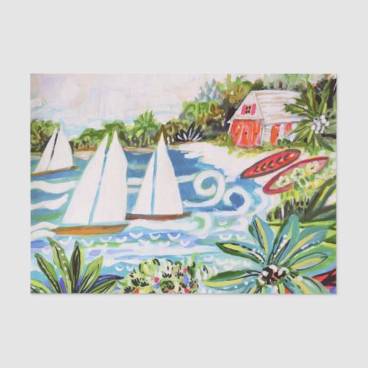 Papier Mousseline Chalet rouge de la Baie II (Recto)