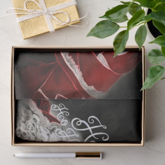 Papier Mousseline Chalk Drake Père Noël Ho Ho Ho Noël (Cadeau)