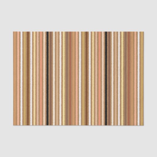 Papier Mousseline Chalk Stripes - Camel Tan et or (Recto)