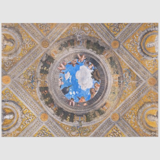 Papier Mousseline Chambre des nuptiales, plafond par Andrea Mantegna (Recto)