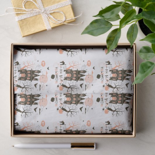 Papier Mousseline Chambre hantée par Halloween heureuse (Cadeau)