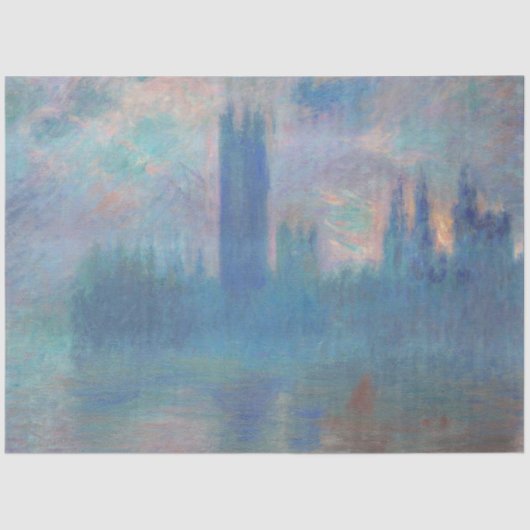 Papier Mousseline Chambres du Parlement (Londres), Monet (Recto)