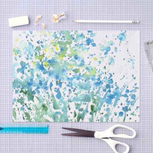 Papier Mousseline 'Champ Abstrait de fleurs' (Artisanat)