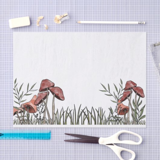 Papier Mousseline Champ champignon (Artisanat)