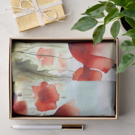 Papier Mousseline Champ d'aquarelle à fleurs (C) (Cadeau)