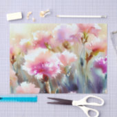 Papier Mousseline Champ d'aquarelle de la carnation des fleurs (D) (Artisanat)