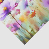 Papier Mousseline Champ d'aquarelle Fleurs-Cosmos (D) (Détail)