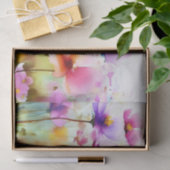 Papier Mousseline Champ d'aquarelle Fleurs-Cosmos (D) (Cadeau)