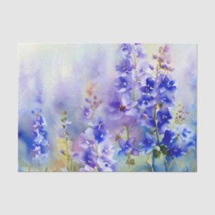 Papier Mousseline Champ d'aquarelle Fleurs-Delphinium (D)