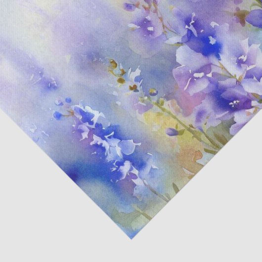 Papier Mousseline Champ d'aquarelle Fleurs-Delphinium (D) (Détail)