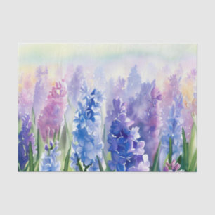 Papier Mousseline Champ d'aquarelle Fleurs-Hyacinth (D)
