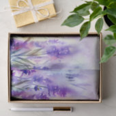 Papier Mousseline Champ d'aquarelle Fleurs-Lavande (A) (Cadeau)