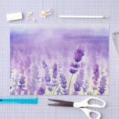 Papier Mousseline Champ d'aquarelle Fleurs-Lavande (C) (Artisanat)