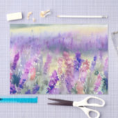 Papier Mousseline Champ d'aquarelle Fleurs-Lavande (D) (Artisanat)