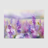 Papier Mousseline Champ d'aquarelle Fleurs-Lilac (D) (Recto)