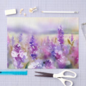 Papier Mousseline Champ d'aquarelle Fleurs-Lilac (D) (Artisanat)