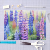 Papier Mousseline Champ d'aquarelle Fleurs-Lupine (C) (Artisanat)
