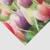 Papier Mousseline Champ d'aquarelle Fleurs-Tulipe (D) (Détail)