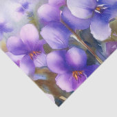 Papier Mousseline Champ d'aquarelle Fleurs-Violet (D) (Détail)