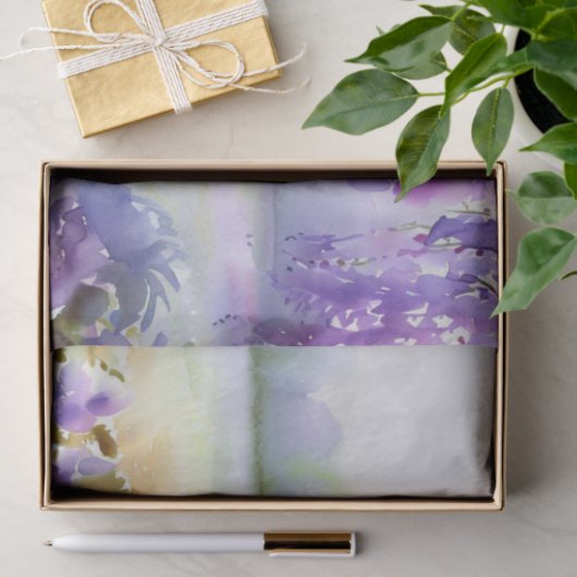 Papier Mousseline Champ d'aquarelle Fleurs-Wisteria (C) (Cadeau)