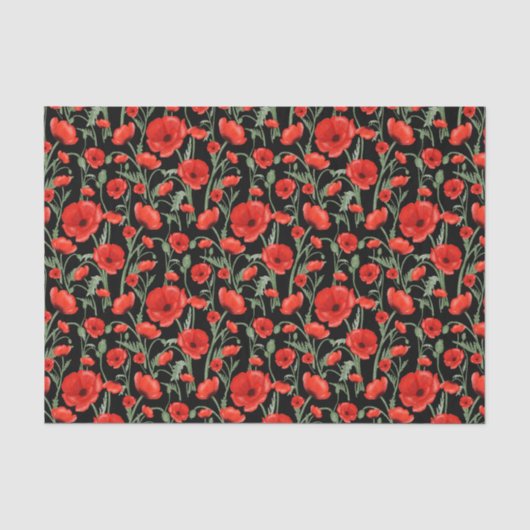 Papier Mousseline Champ de coquelicots (Recto)