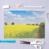 Papier Mousseline Champ De Fleur Jaune Aussi Loin Que L'Oeil Peut Vo (Artisanat)