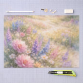 Papier Mousseline Champ de Fleurs (Artisanat)