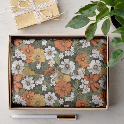 Papier Mousseline Champ de fleurs (Cadeau)