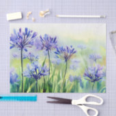 Papier Mousseline Champ de fleurs-Agapanthus, (D) Aquarelle (Artisanat)