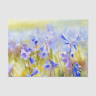 Papier Mousseline Champ de fleurs-Bluebell (B) Aquarelle