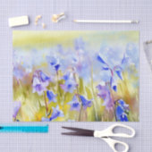 Papier Mousseline Champ de fleurs-Bluebell (B) Aquarelle (Artisanat)