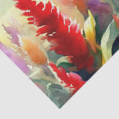 Papier Mousseline Champ de fleurs-Celosia (C) Aquarelle (Détail)