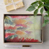 Papier Mousseline Champ de fleurs-Celosia (C) Aquarelle (Cadeau)